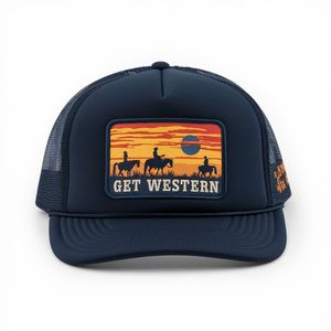 Wholesale Customized Men's <strong>Old</strong> School Country Flat Brim 3D Puff Embroidery Western Hunting Fishing <strong>Snapback</strong> Trucker Hats Caps - Product Image 2