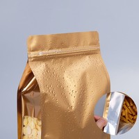 Speisequalität Nuss-Aufbewahrungsbeutel Großhandel Lager flacher Boden Standbeutel wiederverschließbare mattschwarze Kunststoffverpackung Reißverschluss-Mylar-Beutel