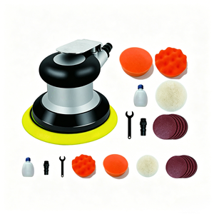5 inches Air Polisher Kit 12000RPM Pneumatic <b>Buffer</b> 0.3m³/min Consumption with Wool/Sponge <b>Pads</b> 13pcs Car Waxing Machine - Product Image 6