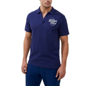 Camiseta de Golf para Hombre, Cuello en V, de Poliéster, Tejida, Estampada, de Manga Corta, Casual, Elegante, de Corte Regular, de Secado Rápido - Product Image 1
