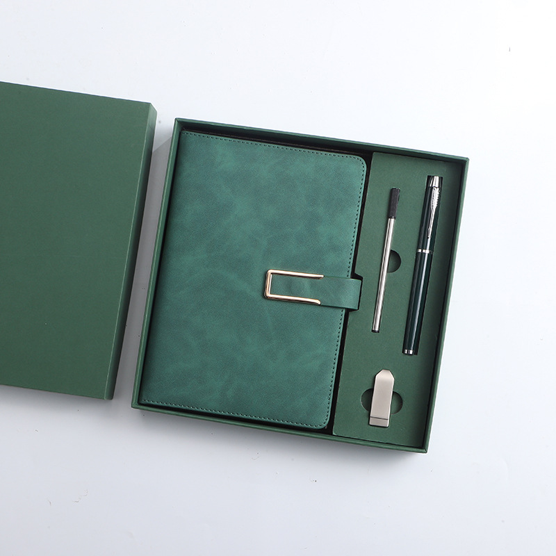 dark green-four-piece gift box-signature pen refill 16g usb
