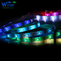 Double transmission de ligne de données HD107S 30led 5v LED Pixels bande lumineuse ip65 étanche CLK ligne d'horloge bande de lampe colorée