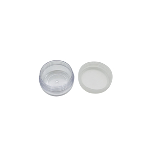 Wholesale clear round small plastic cosmetic cream jar with frosted screw lid 5g 10g
