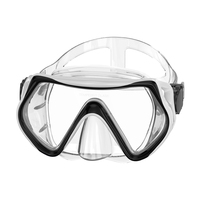 Masques de plongée à lentille unique Lunettes de plongée en apnée Lunettes de plongée en apnée Miroir de natation Vue HD Verre trempé Protection du nez à grand cadre