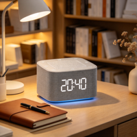Mesin Suara Putih untuk Tidur di Samping Tempat Tidur yang Dapat Diisi Ulang, Jam Digital, Pengaturan Alarm Aplikasi, Bluetooth 5.0, Lampu Ambient LED RGB untuk Rumah