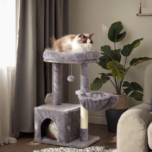 Mèo tháp giường 2 trong 1 bền sisal gãi bài với bóng sang trọng Đồ chơI mèo con trong nhà leo khung mèo đồ chơi - Product Image 2