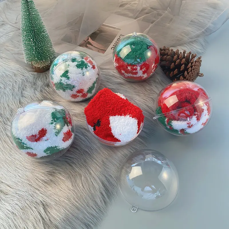 2.5/3/4/5/6/7/8/9/10/12cm Open Round Ball Diy Clear Fillable Plastic Craft Ball Christmas Ball   Tree Ornaments