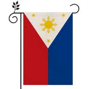 12X18in डबल पक्षीय डिजिटल प्रिंट फिलीपींस बर्लेप गार्डन यार्ड के लिए झंडा आउटडोर सजावट