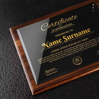 Plaque de reconnaissance en bois et cristal gravée au laser personnalisée HBL, certificat d'appréciation, cadeau d'entreprise pour la reconnaissance du personnel