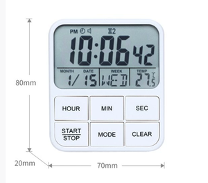 Dễ Thương màu kỹ thuật số hẹn giờ mini điện tử hình vuông Thời gian ra clip cho trẻ em nhỏ nhựa hẹn giờ chạy bằng pin - Product Image 2