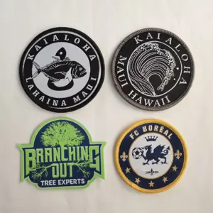 BL03 Wholesale New Fashion Design Custom Iron On Letter Sport Club Name Logo Team Clothing Woven Patches with Hook And Loop