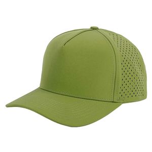 Wholesale Custom 5 Panel Cap Laser Perforated Hat High Profile Tee Holder Waterproof Baseball Cap Customize - Product Image 5