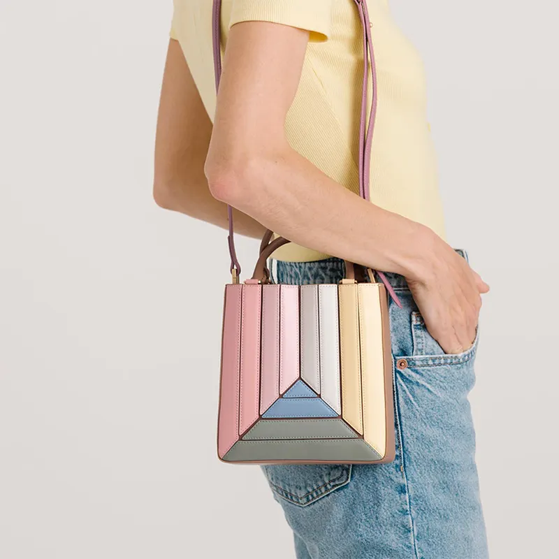 High Quality Modern Exclusive Design Tall Mini Tote Bag With Detachable Shoulder Strap 3d Effect Handbag