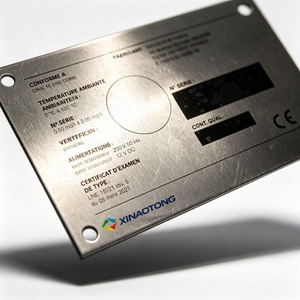 Placa de Identificación de Metal de Acero Inoxidable Personalizada OEM, Número de Serie, Etiqueta para Equipo con Certificación CE, Grabado Láser, Impresión Serigráfica - Product Image 2