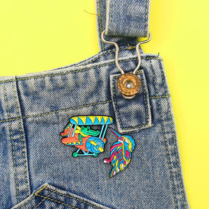 Épingles de revers en métal personnalisées en forme d'animaux créatifs, badges de dessin animé, épingles en émail dur ou souple colorées et tendance, motif oiseau - Product Image 2