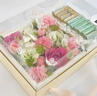 IMEE belle boîte de papier de gâteau de fleur divisée de Style coréen fantaisie avec boîte-cadeau de couvercle transparent avec poignée pour la Saint-Valentin fête des mères