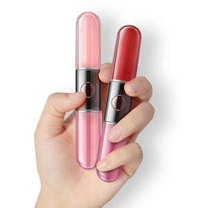 Gloss à lèvres double extrémité 55 ml, rouge à lèvres liquide nacré mat 2 en 1 pour maquillage féminin - Product Image 5