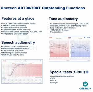 AD700/700T Promotion Usine <span class=keywords><strong>Prix</strong></span> Avantageux <span class=keywords><strong>Audiomètre</strong></span> Diagnostique Numérique Deux Canaux Indépendants Conduction Aérienne et Osseuse pour Évaluation Auditive - Product Image 3