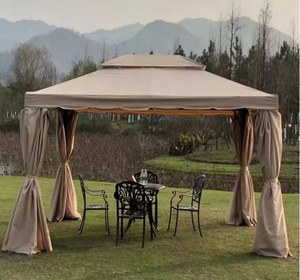 Patio lều với lưới chống muỗi và rèm cửa vườn đặt đồ gỗ NGOÀI TRỜI 3*3m vườn Pavilion gazebo thiết kế - Product Image 1