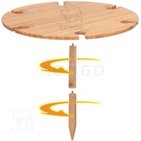Table de camping au design personnalisé Table d'extérieur multifonctionnelle Table de pique-nique écologique en bambou et vin