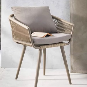 Silla de Ratán de Estilo Nórdico para Exteriores, Estructura de Aleación de Aluminio, Asiento de Jardín, Diseño Duradero - Product Image 2