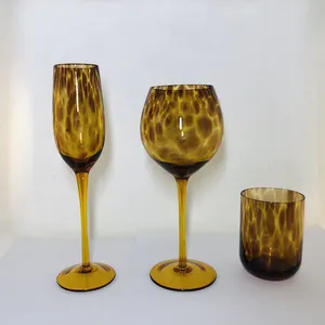Verres à vin avec imprimé léopard, ensemble de verres à vin sans monture, Offre Spéciale