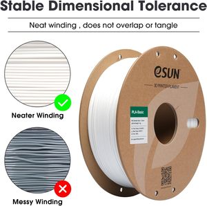 Filamento PLA Básico ESUN de 1.75 mm de Alta Velocidad, Bobina de 1 kg (22 lb) para Impresoras 3D FDM, Blanco - Product Image 2