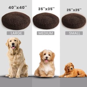 Customizable Logo Luxury Round Memory <b>Foam</b> Dog Bed - <b>Waterproof</b> Washable XL Curl Design with Soft Bolster Support, Bouclé Fabric - Product Image 3