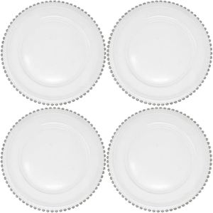 Platos de Presentación Cuadrados Transparentes de 13 Pulgadas, Clásicos, Bronceados, Ecológicos, para <span class=keywords><strong>Cenas</strong></span>, Bodas y Uso Cosmético - Product Image 1