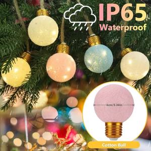 8M Solar LED <b>String</b> Lights Outdoor Weatherproof RGB/Warm White with 16 Cotton <b>Balls</b> IP65 Rated for Garden & Parties - Product Image 3