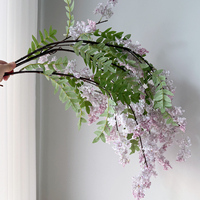 Fleur de Locust en Soie Réaliste Faite à la Main, Toucher Naturel, Haute Simulation, Tige Florale Artificielle pour Décoration de Mariage et de Remise de Diplôme