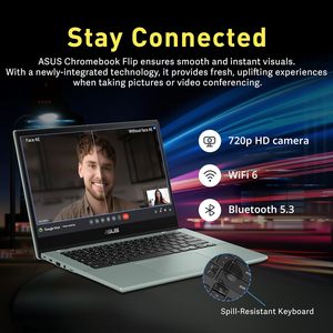Snsv Chromebook flip 14 FHD ทัชสกรีน4GB RAM 64GB eMMC Chrome OS MediaTek panio 500ซีรีส์60Hz 1ปีแล็ปท็อปนักเรียน - Product Image 2