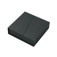 Boîte cadeau rigide carrée double ouverture en carton gris écologique pour bijoux, impression UV, logo personnalisé, emballage pour boucles d'oreilles, directement de l'usine