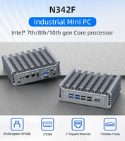 Mini PC Industrial IWILL N342F, Intel Core Quad Core, RAM DDR4, Almacenamiento SSD, Doble RS232, 8xUSB, 1xVGA, 1xDC