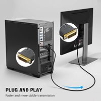 Câble DVI DVI-D Dual Link 24+1 Mâle-Mâle 5M Haute Vitesse pour Moniteur de Jeu PVC Plaqué Or IP67 25V PC DVD Projecteur