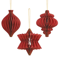 Décorations de Noël suspendues en forme de lanterne étoile personnalisées, écologiques, en papier nid d'abeille magnétique