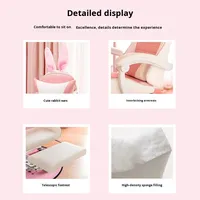 Chaise de jeu ergonomique en cuir personnalisée et mignonne avec repose-pieds extensible, design moderne, couleur rose pour filles