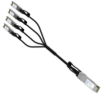 1m 40G QSFP + to 4X10G SFP + 4x10G Ethernet langsung kabel Breakout tembaga untuk Host adapter switch Server