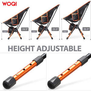 Chaise de camping pliable Woqi, structure en aluminium, tissu Oxford, légère, portable, pour extérieur et jardin, noire - Product Image 4