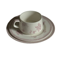 Tasse à café et soucoupe en céramique fleur rose vintage français Ins ensemble assiette à gâteau dessert créative