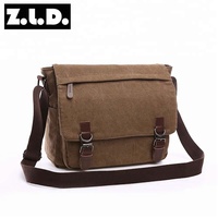 ZUOLUNDUO Sac Messager pour Ordinateur Portable Couleur Unie, Sac à Bandoulière en Toile pour Homme