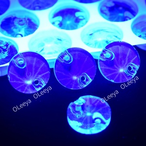 Cristaux de couture lumineux Oleeya, forme ronde Rivoli, brillants dans le noir, 3A, néon, colorés, 8-18 mm, strass à coudre pour vêtements - Product Image 5