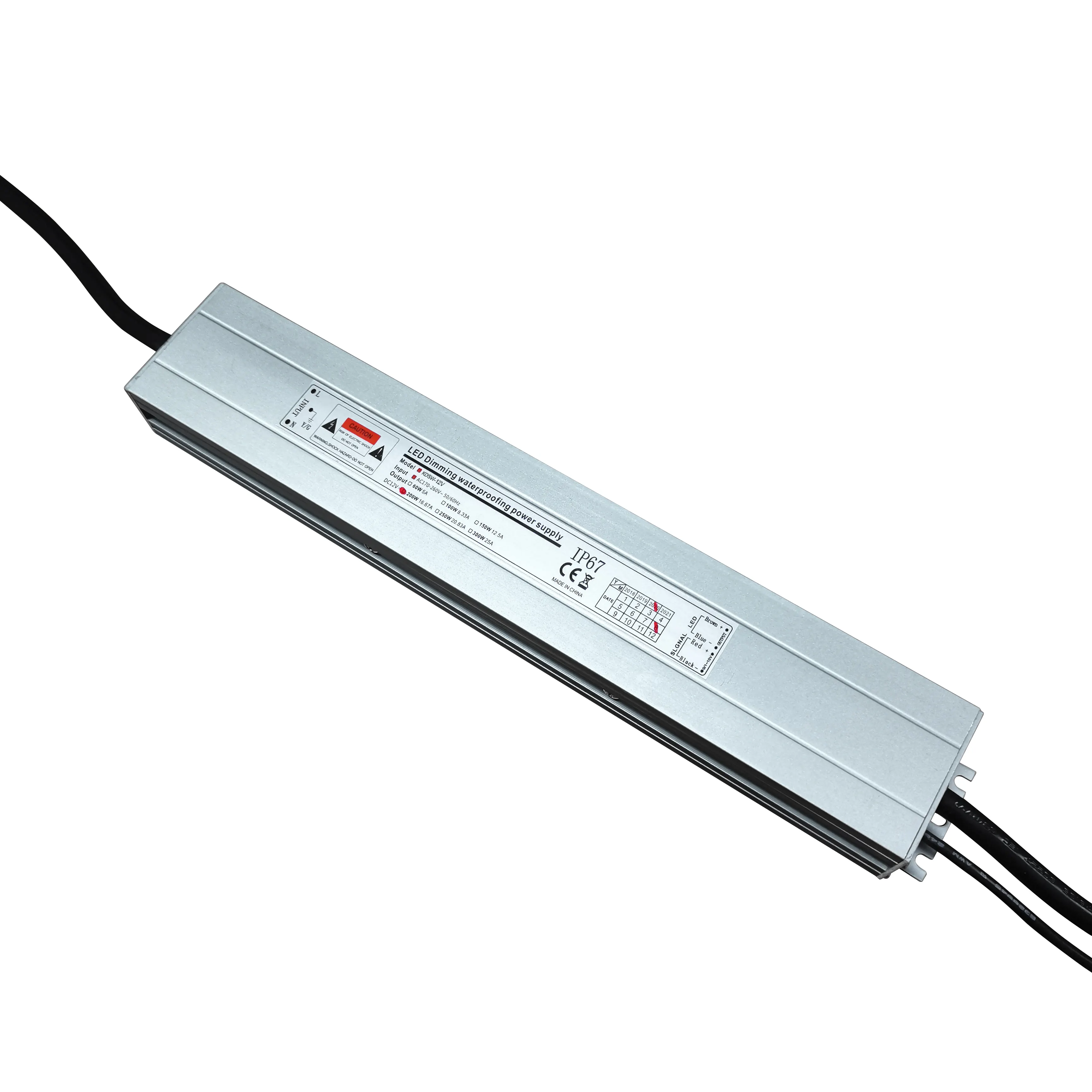 Corriente constante 60-300W 100-240V AC 12V 24V DC IP67 0 10V DALI regulable Led fuente de alimentación transformador controlador