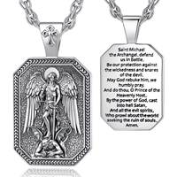 Pendentif religieux Merryshine en laiton Jésus Saint Michel, amulette catholique chrétienne, médaille de protection pour homme