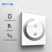 Contrôleur de gradation LED à écran tactile couleur unique DC12V-24V gradateur pour lumières LED simples