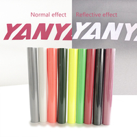 Vinyle thermocollant réfléchissant 12 pouces x 5 pieds, film thermocollant extensible EasyWeed en PU, HTV textile basse température pour vêtements