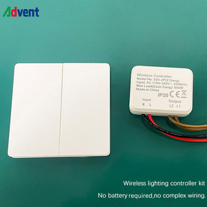 Interrupteur mural sans fil <span class=keywords><strong>2</strong></span> voies 10A programmable avec télécommande, étanche IP44, contrôle d'éclairage à distance <span class=keywords><strong>2</strong></span>,4 GHz - Product Image 5
