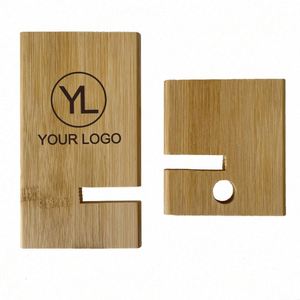 Soporte para Teléfono Móvil de Bambú Desmontable con Logotipo Personalizado, Ecológico y Promocional, con Orificio de Carga - Product Image 4