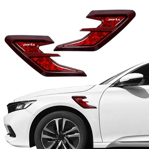 Red Car Aerodynamic Fender Lip Stickers Aerodynamic Car Side Wing Decals Easy-Adhesive Retrofit <strong>Spoilers</strong> Side Air Flow Sticker - Product Image 1