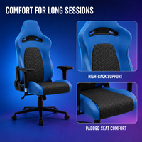 Chaise de course pivotante pour PC, siège de jeu pliable en cuir PU multicouche, support lombaire intégré, pivotant à 180 degrés
